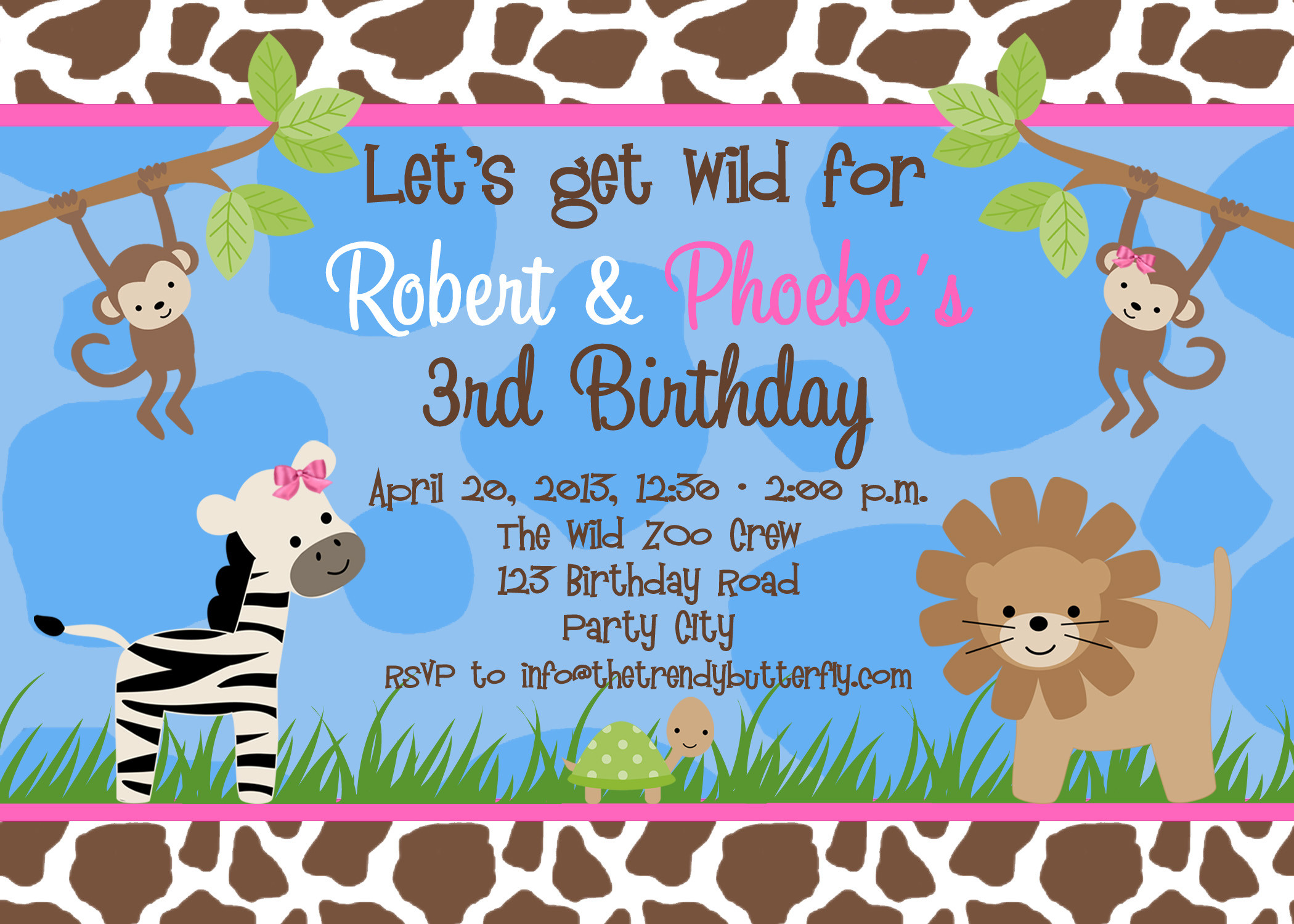 Birthday Invitations Templates
 Birthday Invitations Jungle 1st Birthday Party