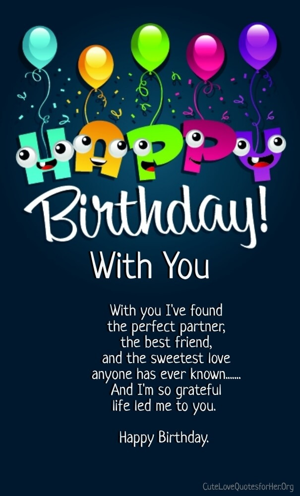 Birthday Love Quotes
 12 Happy Birthday Love Poems for Her & Him with