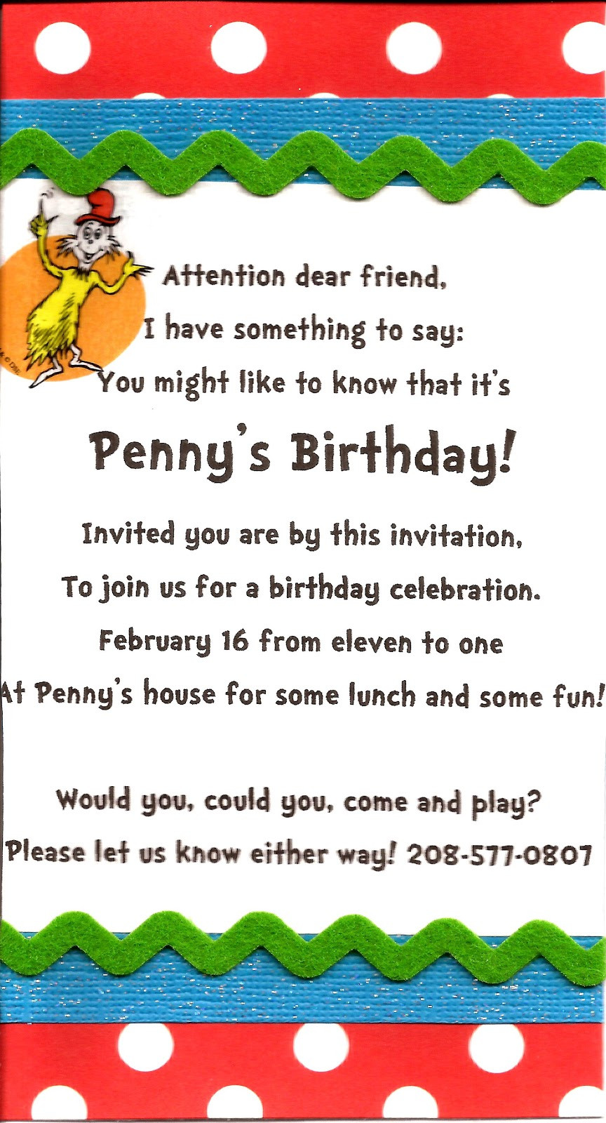 Birthday Lunch Invitation
 wren designs