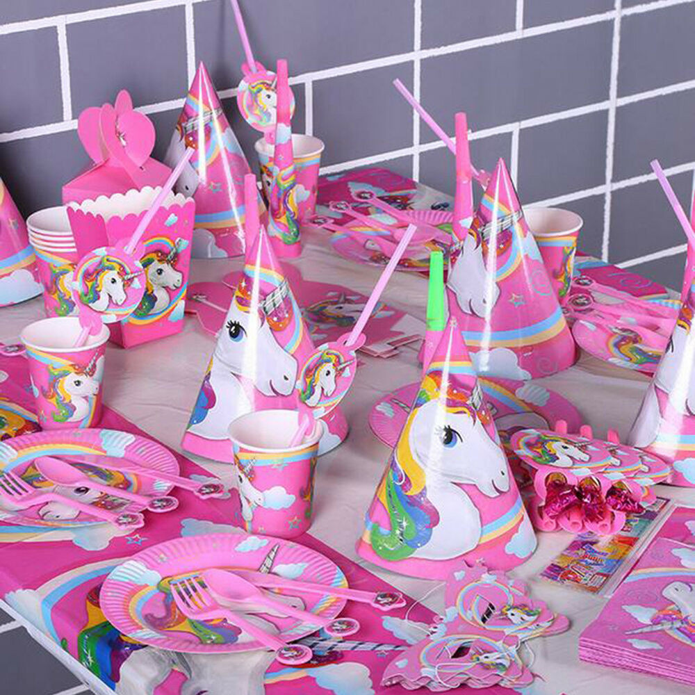 Birthday Party Favors For Kids
 Kids Unicorn Theme Birthday Party Supplies Favor Tableware