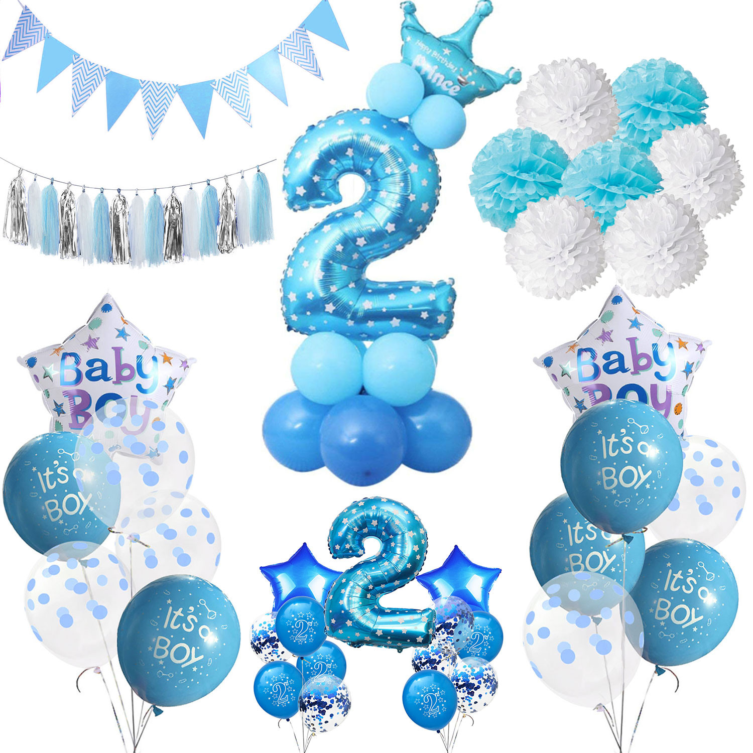 Birthday Party Ideas For 2 Year Old Boy
 ZLJQ Boy 2 Year Old Birthday Party Decor Foil Confetti