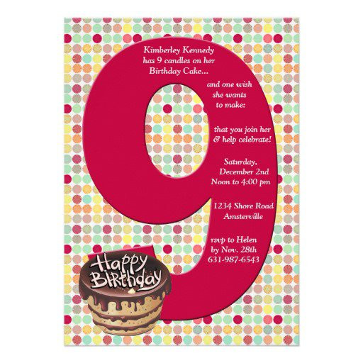 Birthday Party Ideas For 9 Yr Old Girl
 9 Year Old Girl Birthday Party Invitations