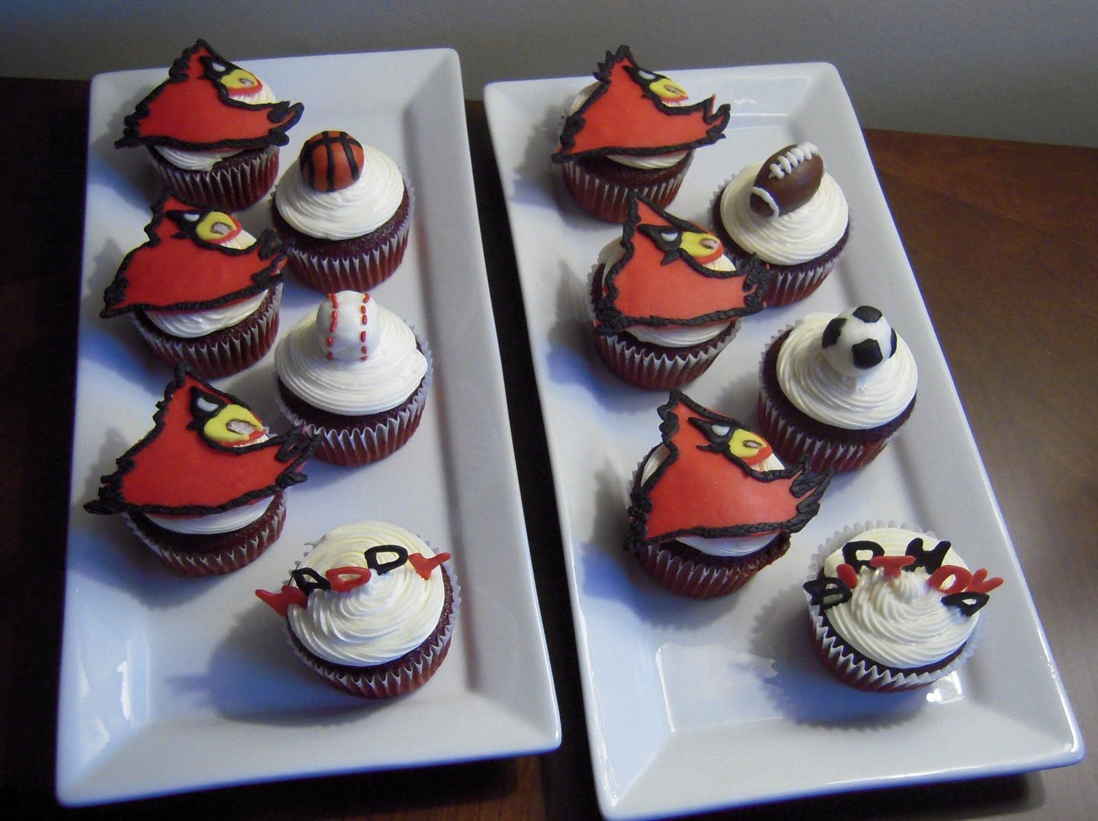 Birthday Party Ideas Louisville Ky
 Louisville cardinal themed cupcakes