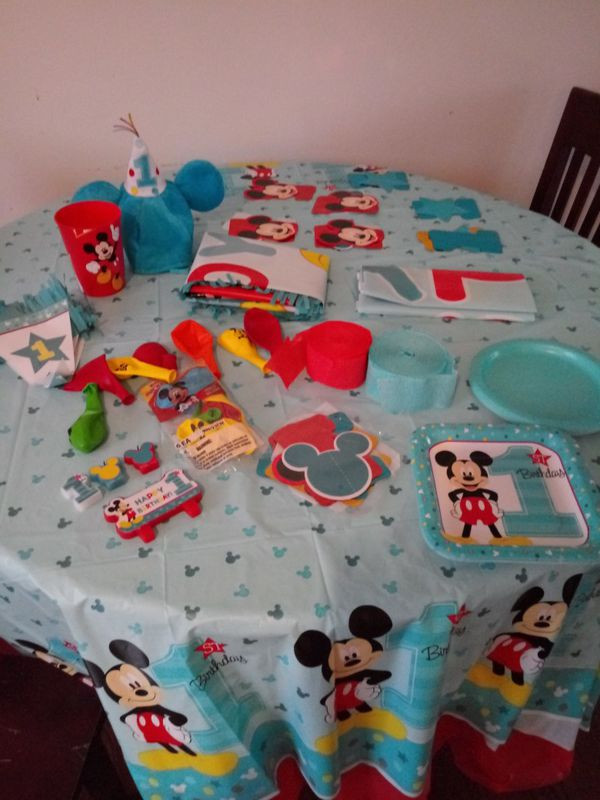 Birthday Party Ideas Raleigh Nc
 Mickey 1st birthday left over supplies for Sale in Raleigh