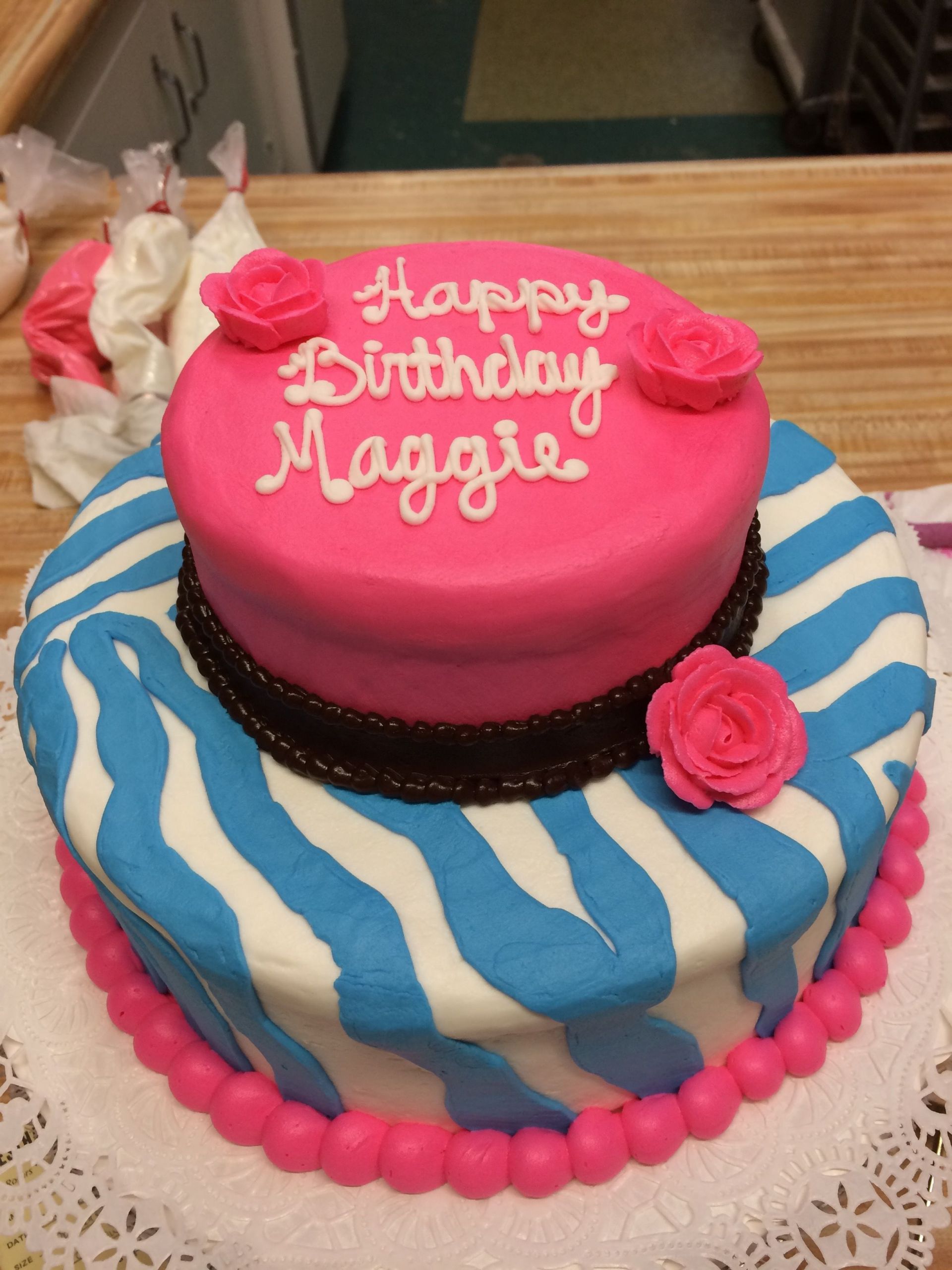 Birthday Party Ideas Richmond Va
 Birthday Cake With Pink and Blue Zebra Theme Westhampton