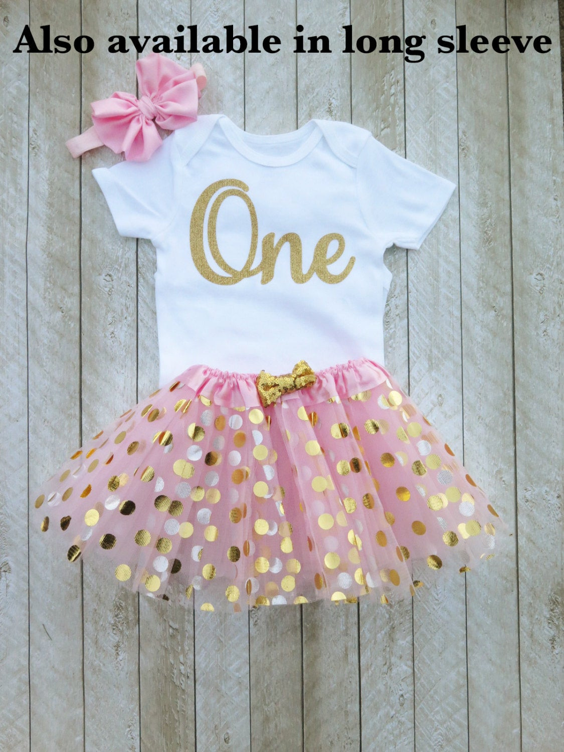 Birthday Party Themes For 1 Year Old Baby Girl
 Pink and gold first birthday outfit Pink and gold tutu e