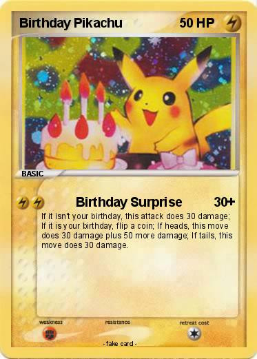 Birthday Pikachu Card
 Pokémon Birthday Pikachu 37 37 Birthday Surprise My