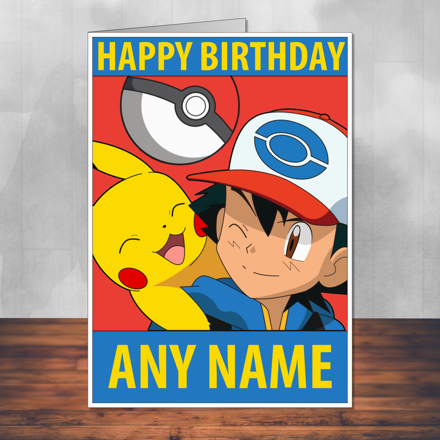 Birthday Pikachu Card
 Pokemon birthday card Ash and Pikachu fan art by