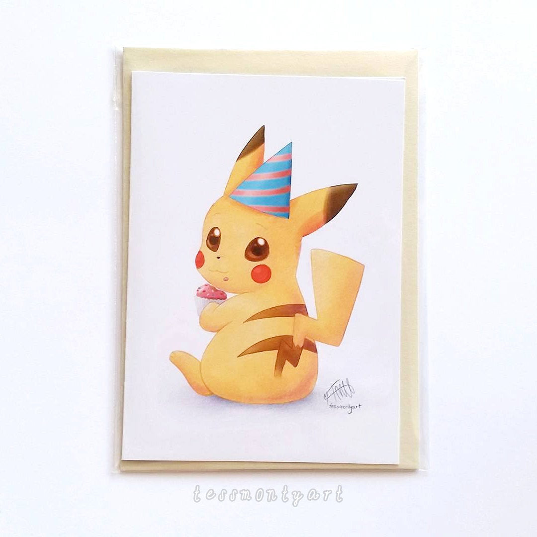 Birthday Pikachu Card
 Pokemon Birthday Card Pikachu Blank inside