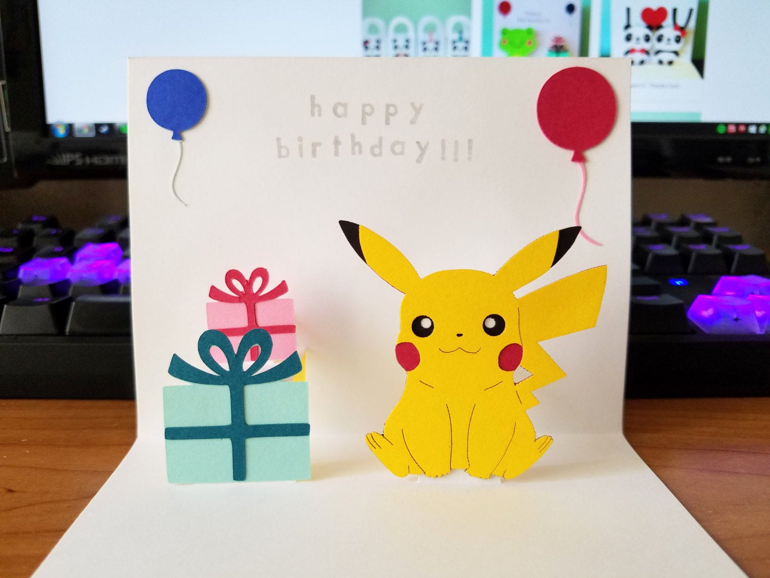 Birthday Pikachu Card
 Pop Up Card Pikachu Happy Birthday