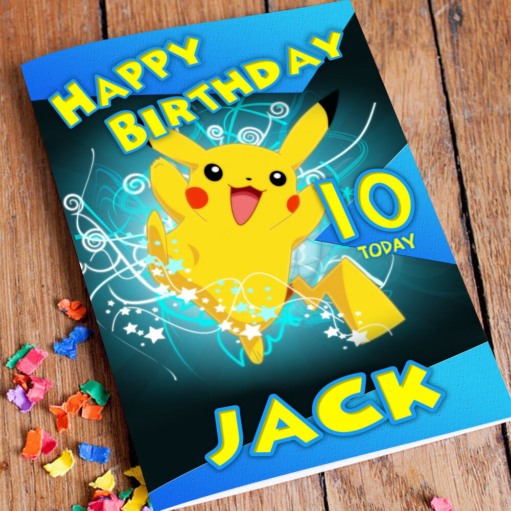 Birthday Pikachu Card
 POKEMON PIKACHU Personalised Birthday Card FREE 1st Class