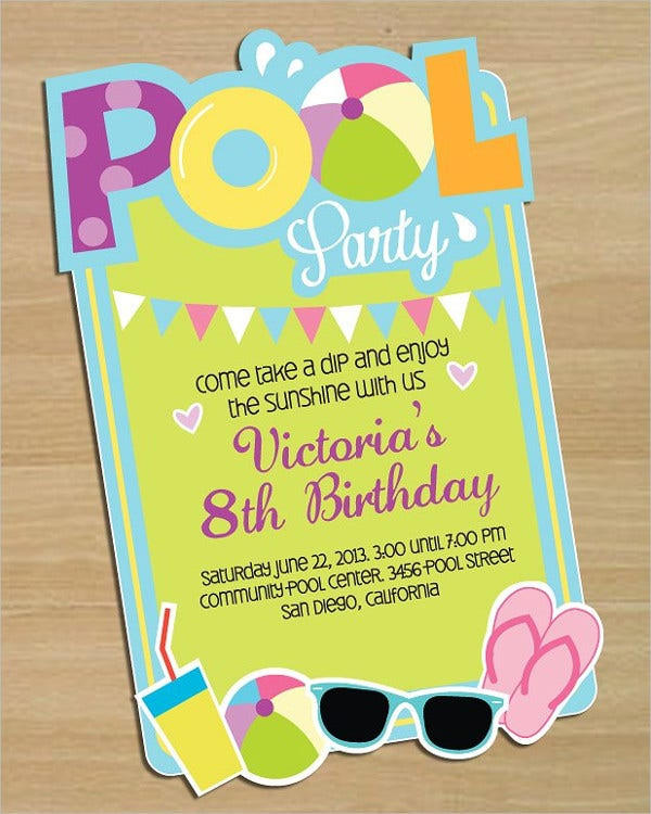 Birthday Pool Party Invitations
 33 Printable Pool Party Invitations PSD AI EPS Word