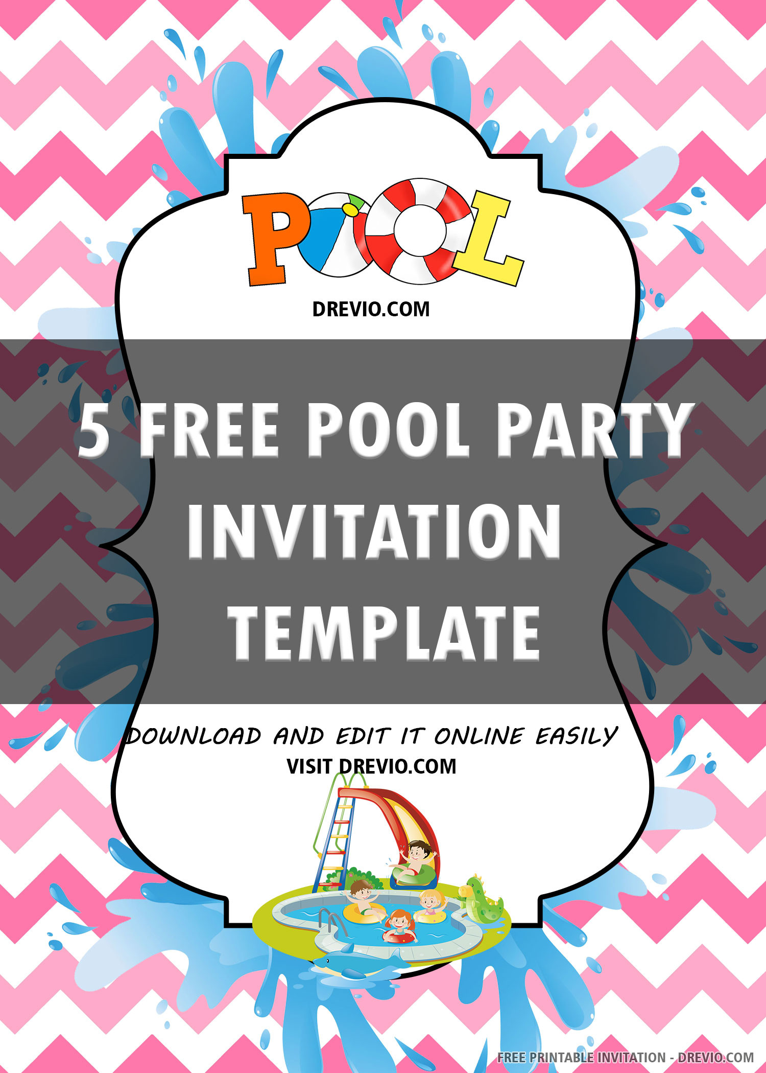 Birthday Pool Party Invitations
 Free Printable Pool Party Invitation Templates