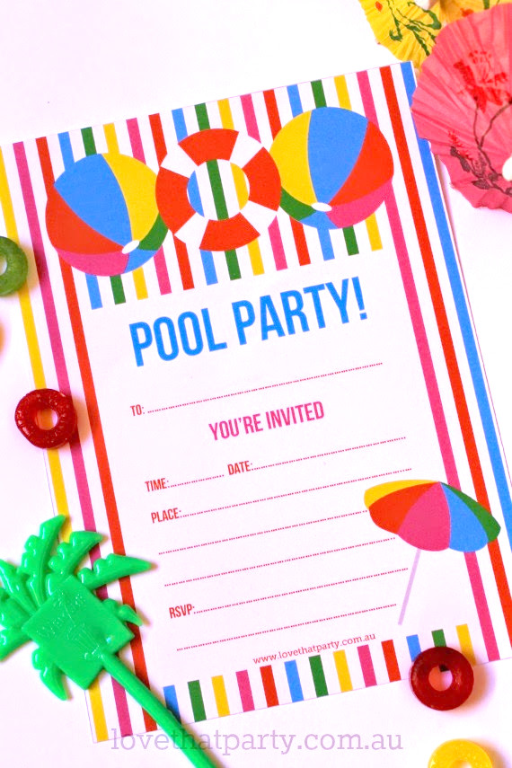 Birthday Pool Party Invitations
 Free Printable Summer Pool Party Invitation The Girl