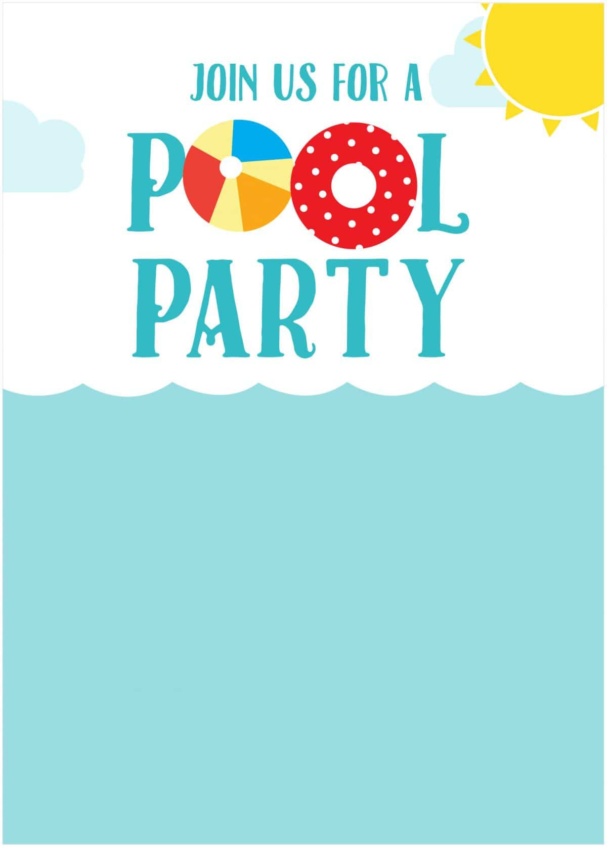 Birthday Pool Party Invitations
 Free Summer Party Invitations Somewhat Simple