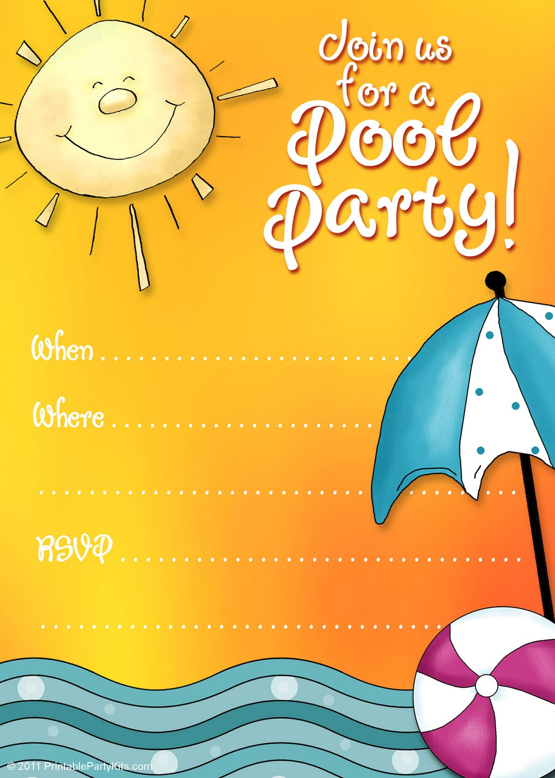 Birthday Pool Party Invitations
 Pool Party Birthday Party Invitations Templates Free