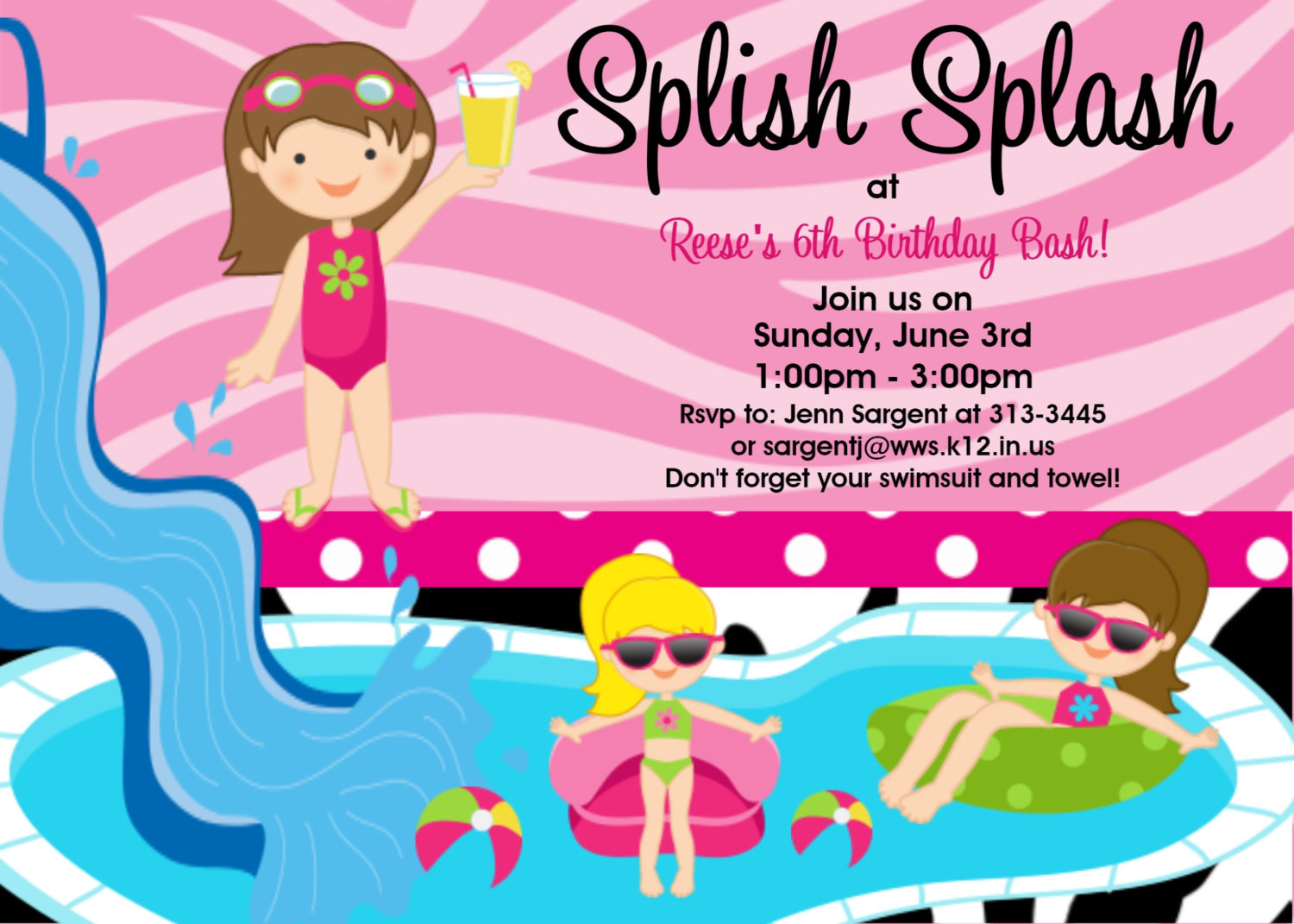 Birthday Pool Party Invitations
 13th Birthday Party Invitation Ideas – Bagvania