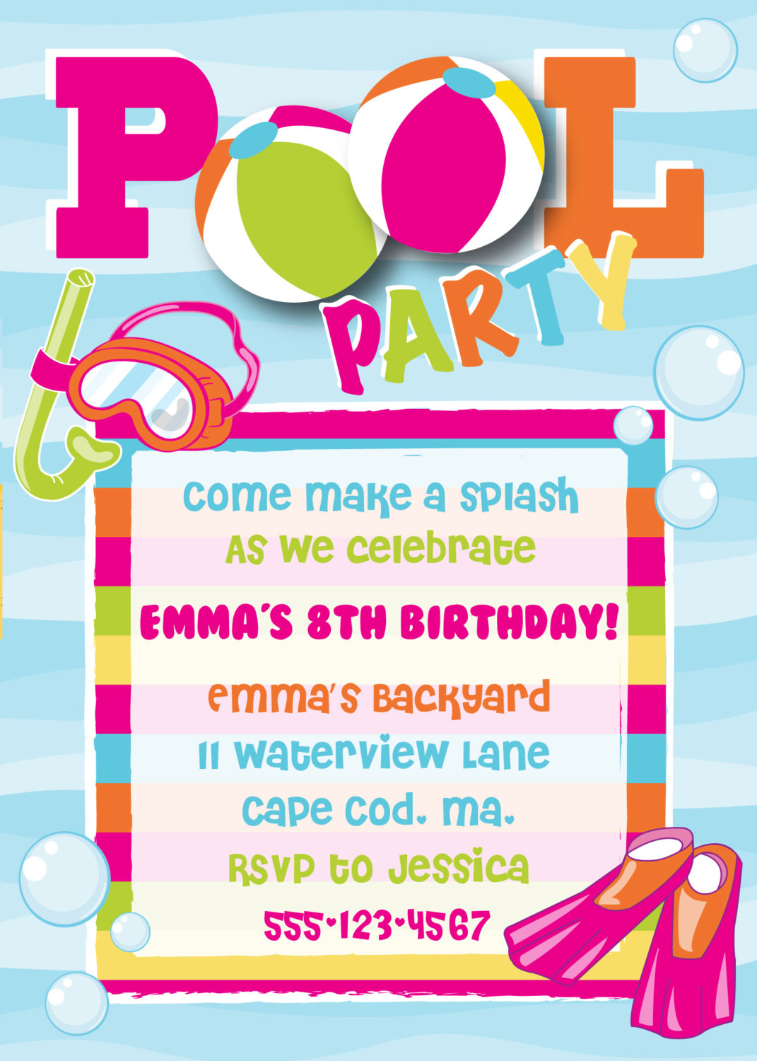 Birthday Pool Party Invitations
 How To Make A Jpeg Party Invitation