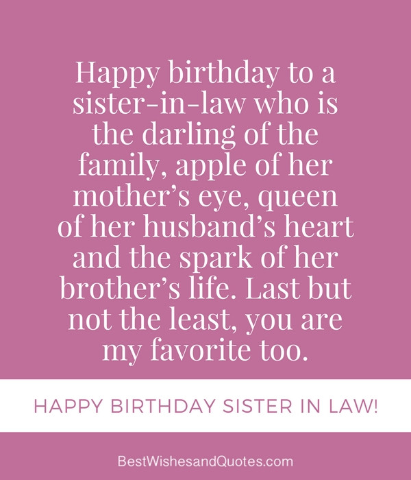 Birthday Quotes For Sister In Law
 Happy Birthday Sister in Law 30 Unique and Special