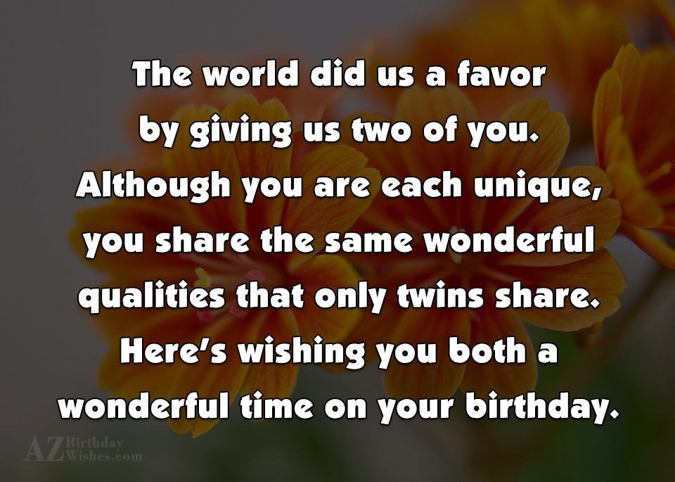 Birthday Quotes For Twins
 Birthday Wishes For Twins