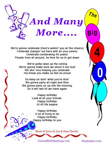 Birthday Song Quotes
 40th Birthday Jokes Quotes QuotesGram