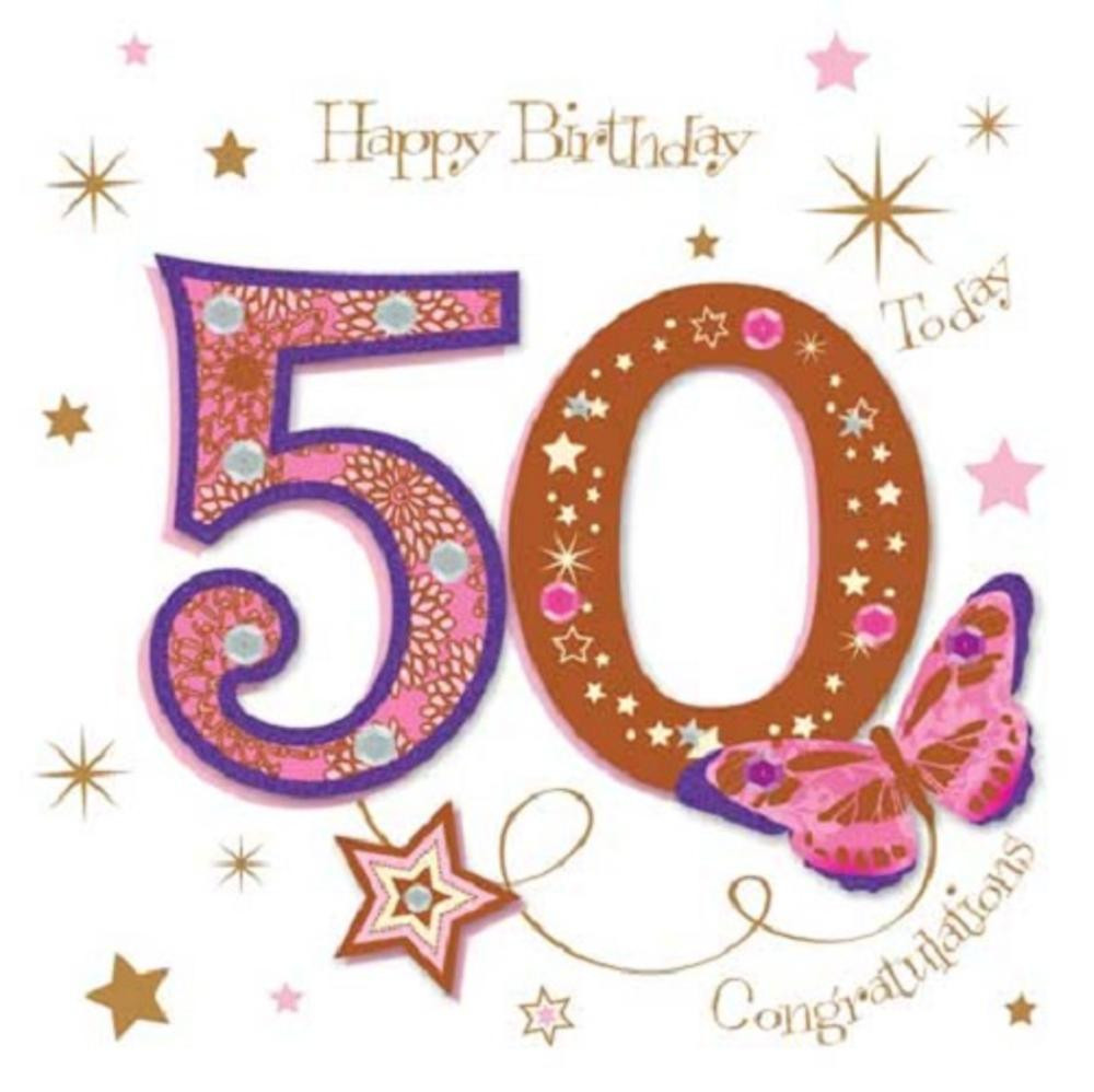 Birthday Wishes 50th
 Happy 50th Birthday Greeting Card By Talking