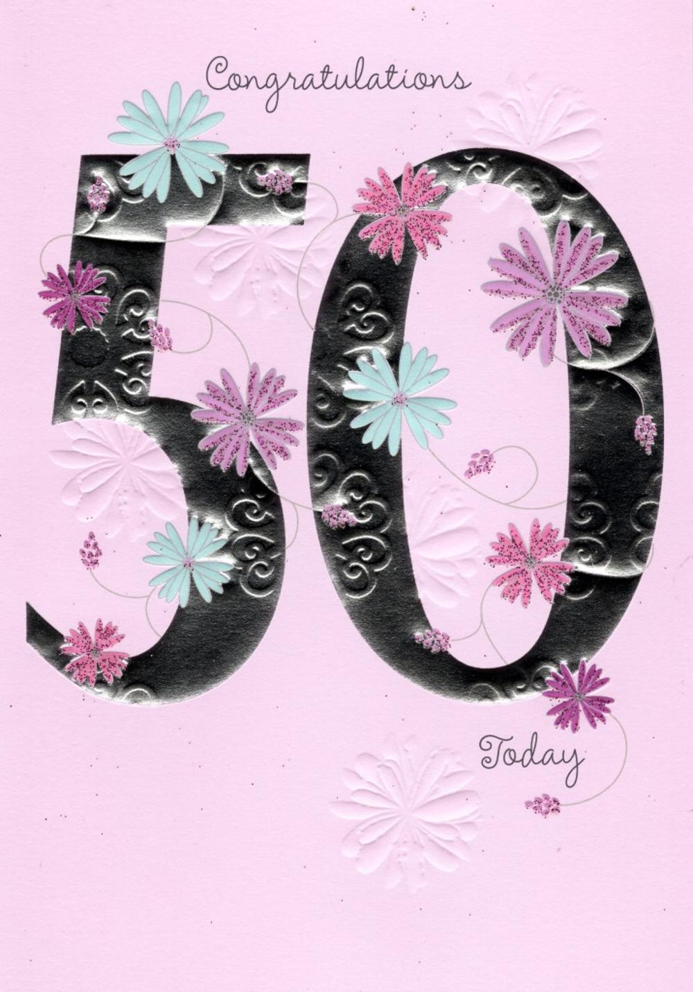 Birthday Wishes 50th
 Happy 50th Birthday Greeting Card Cards