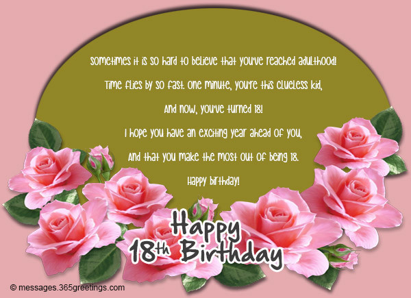 Birthday Wishes For 18 Year Old Daughter
 18th Birthday Wishes Messages and Greetings