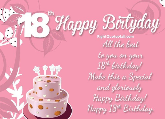 Birthday Wishes For 18 Year Old Daughter
 100 Best Happy 18th Birthday Wishes Quotes Status