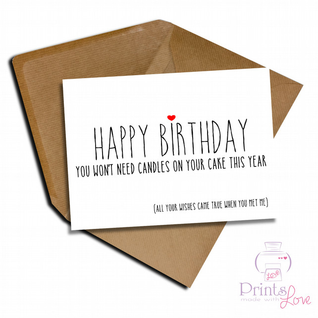 Birthday Wishes For Boyfriend Funny
 Cheeky funny birthday card boyfriend girlfriend Folksy