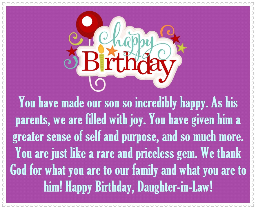 Birthday Wishes For Daughter In Law
 Daughter in Law Happy Birthday Quotes and Greetings