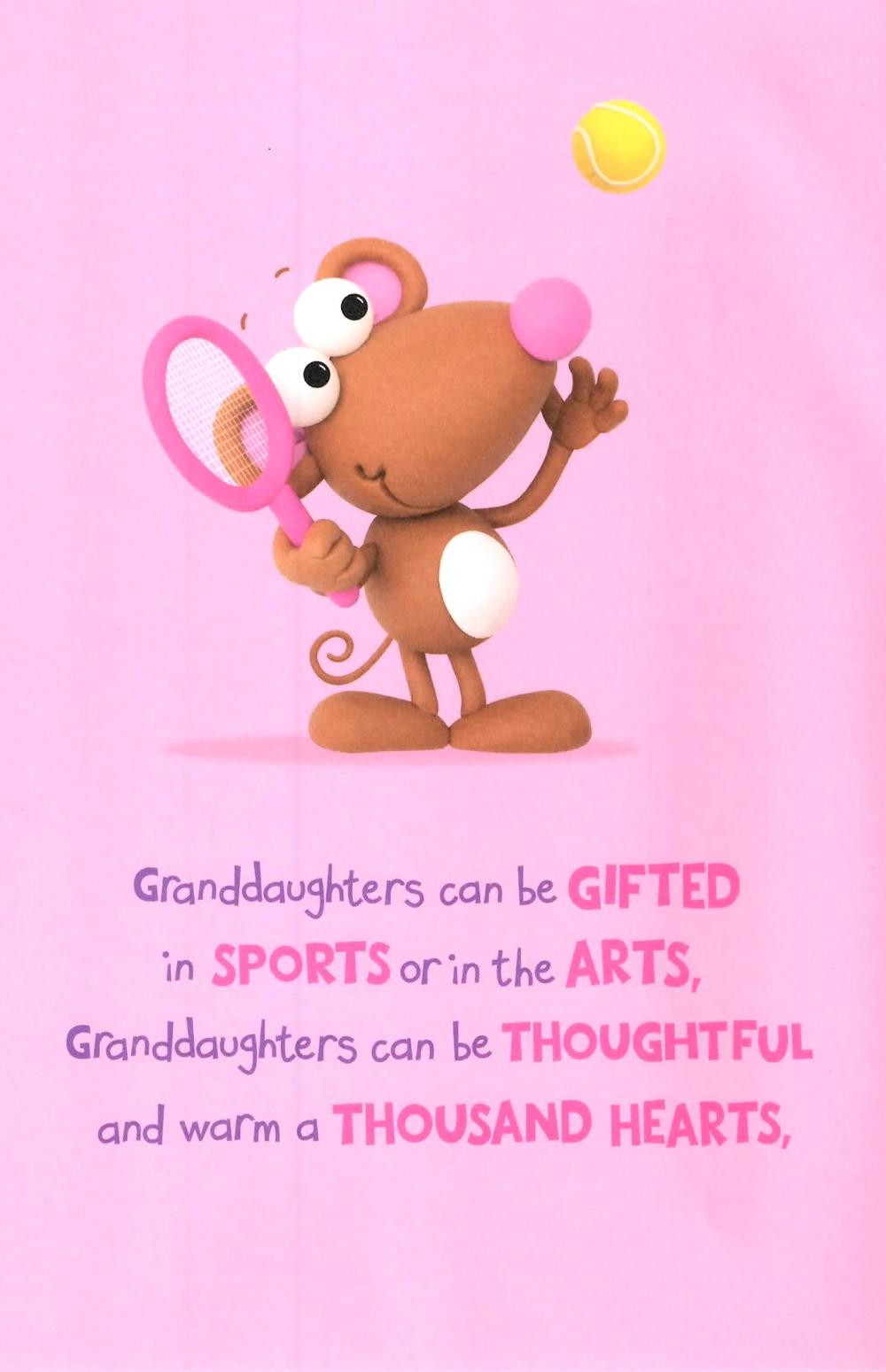 Birthday Wishes For Granddaughter
 Cute Wonderful Granddaughter Birthday Greeting Card