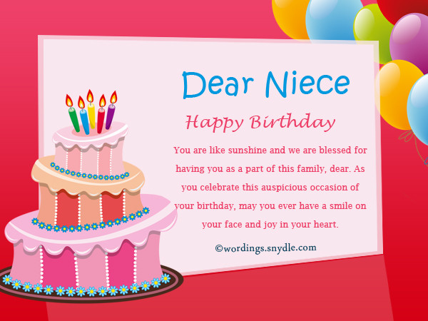 Birthday Wishes For My Niece
 Happy Birthday Wishes for Niece Niece Birthday Messages