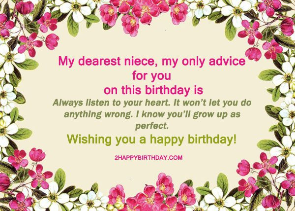 Birthday Wishes For My Niece
 25 Happy Birthday Niece Sweet Quotes & Messages