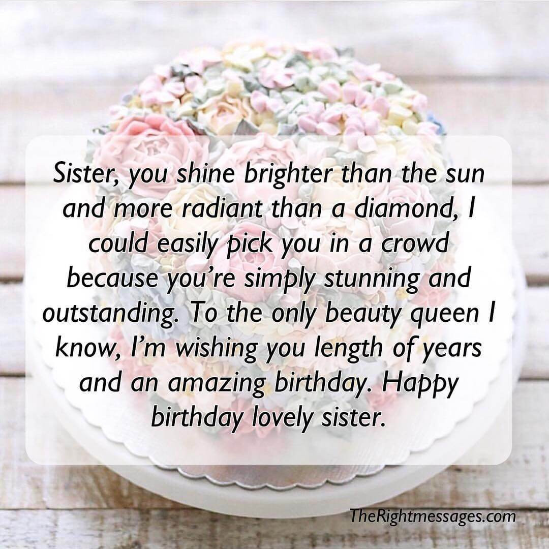 Birthday Wishes For Sister
 Short And Long Birthday Messages Wishes & Quotes For