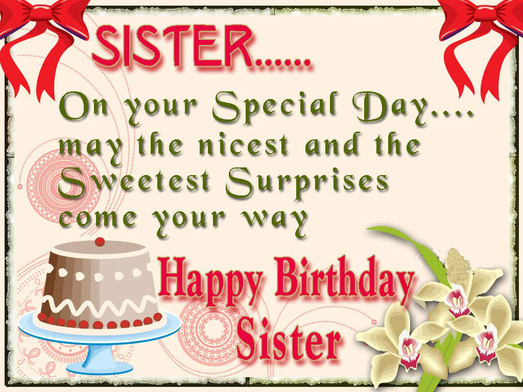 Birthday Wishes For Sister
 happy birthday sister greeting cards hd wishes wallpapers