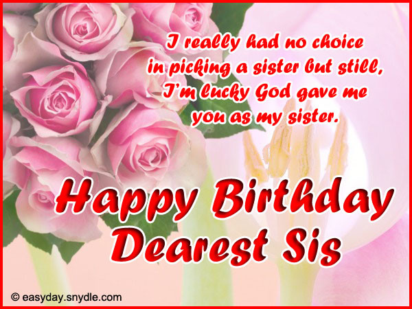 Birthday Wishes For Sister
 Birthday Wishes for Sister – Easyday
