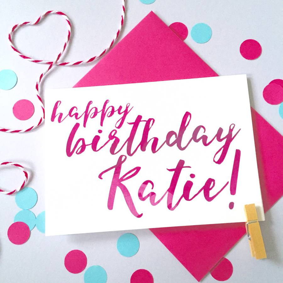 Birthday Wishes Images With Name
 personalised name calligraphy birthday card by ruby wren