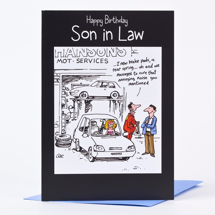 Birthday Wishes To Son In Law
 Birthday Card Son in Law Car Sketch