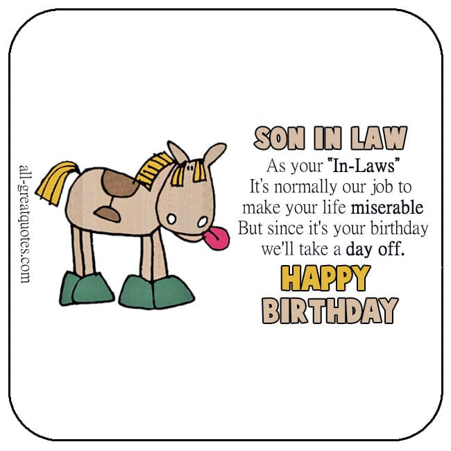 Birthday Wishes To Son In Law
 Free Happy Birthday Wishes Greetings Cards Short