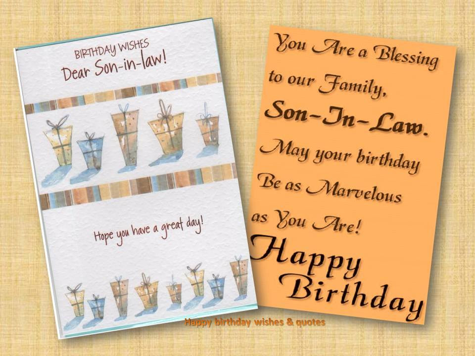 Birthday Wishes To Son In Law
 HAPPY BIRTHDAY QUOTES FOR SON IN LAW image quotes at