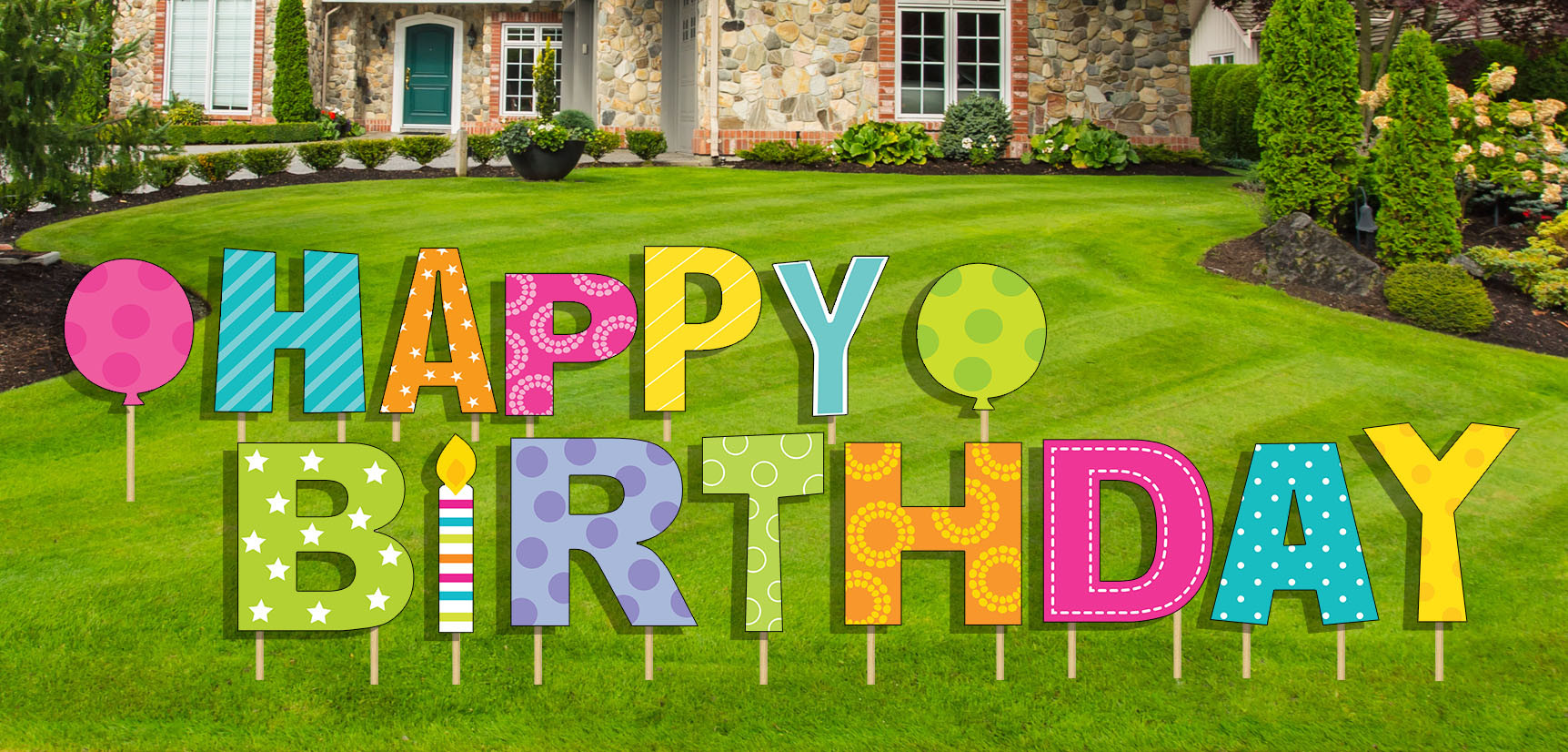 Birthday Yard Decorations
 Happy Birthday Yard Sign 15 pcs Stakes Included Outdoor