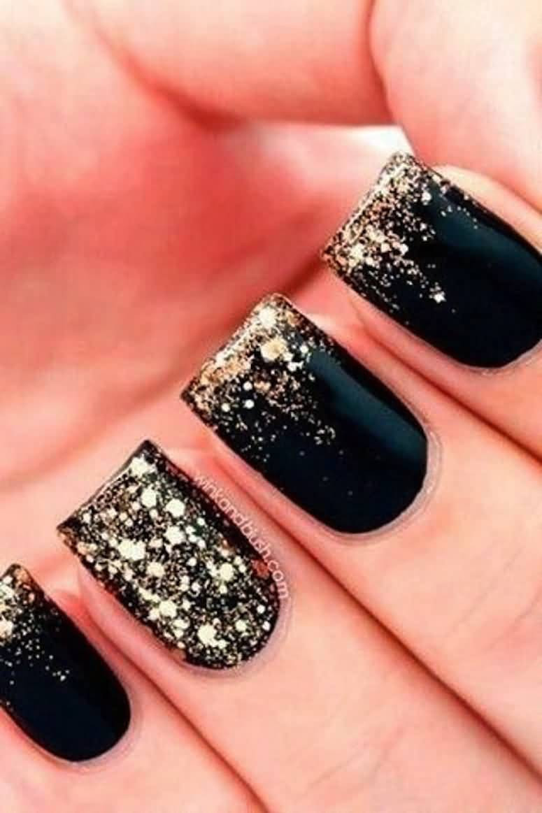 Black And Glitter Nail Designs
 55 Latest Black Nail Art Design Ideas