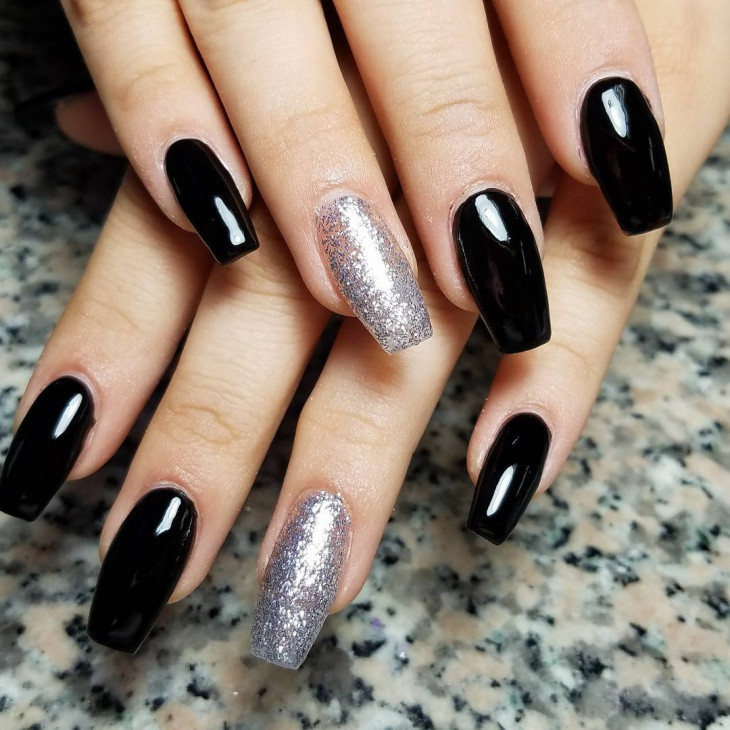 Black And Glitter Nail Designs
 20 Coffin Nail Designs Ideas