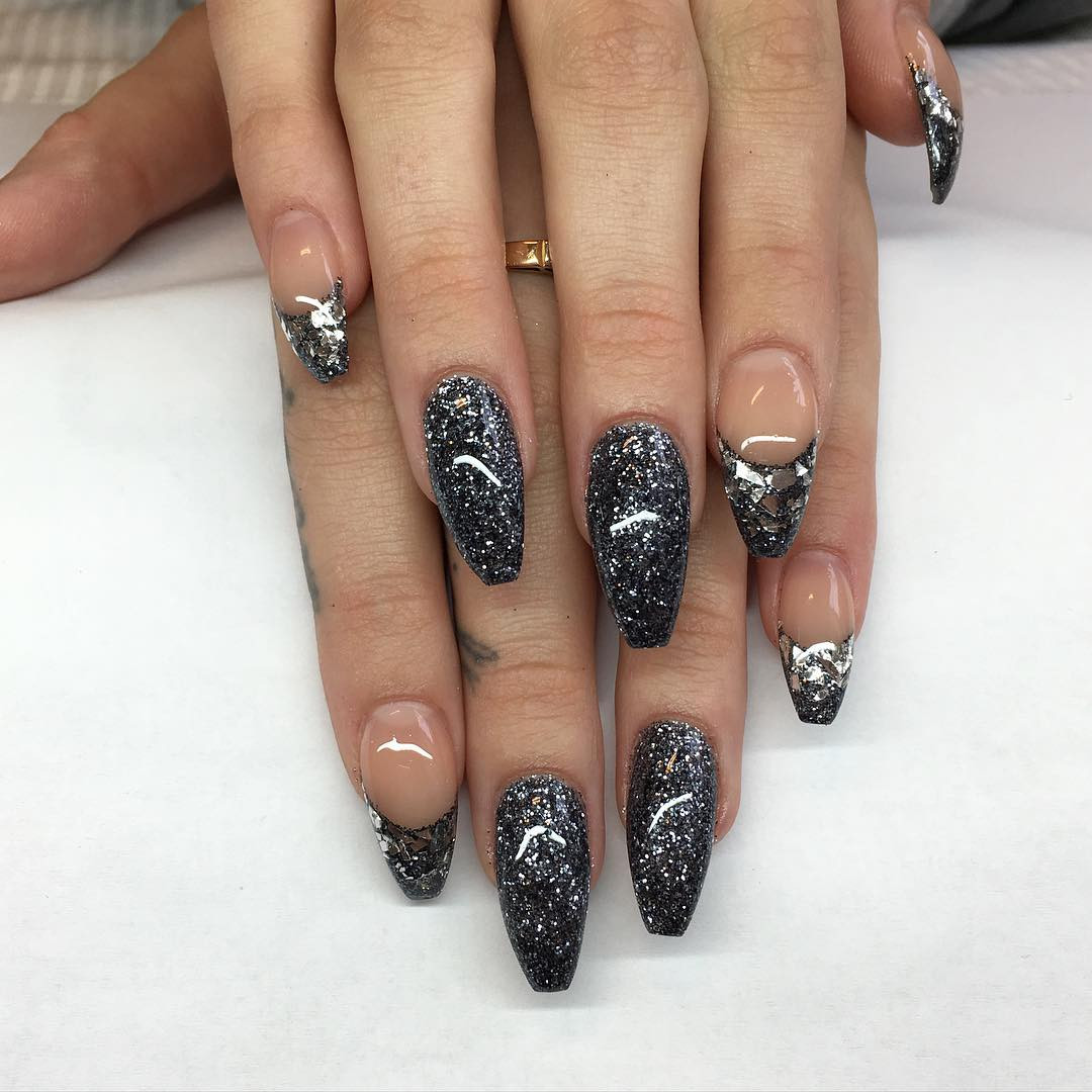 Black And Glitter Nail Designs
 29 Glitter Acrylic Nail Art Designs Ideas