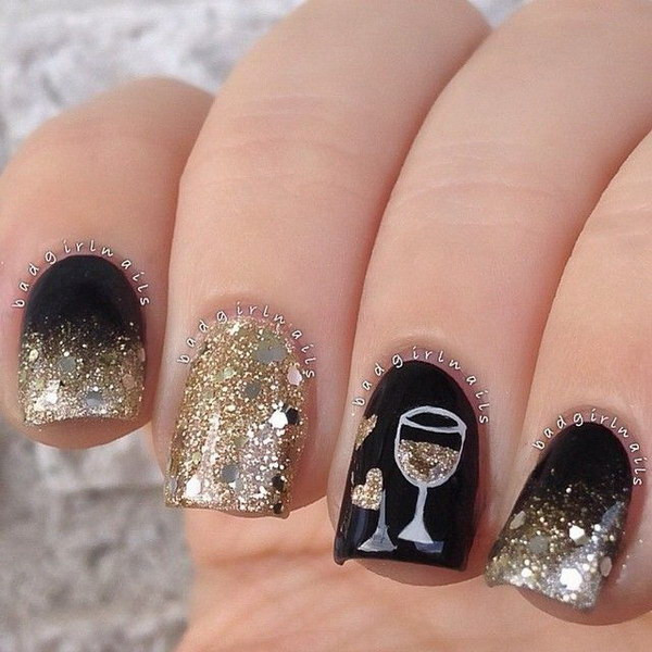 Black And Glitter Nail Designs
 70 Stunning Glitter Nail Designs 2017