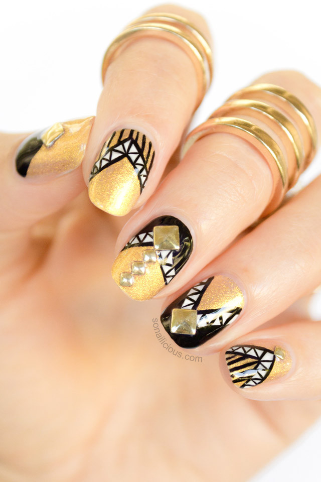 Black And Gold Nail Art Designs
 black and gold nail art SoNailicious