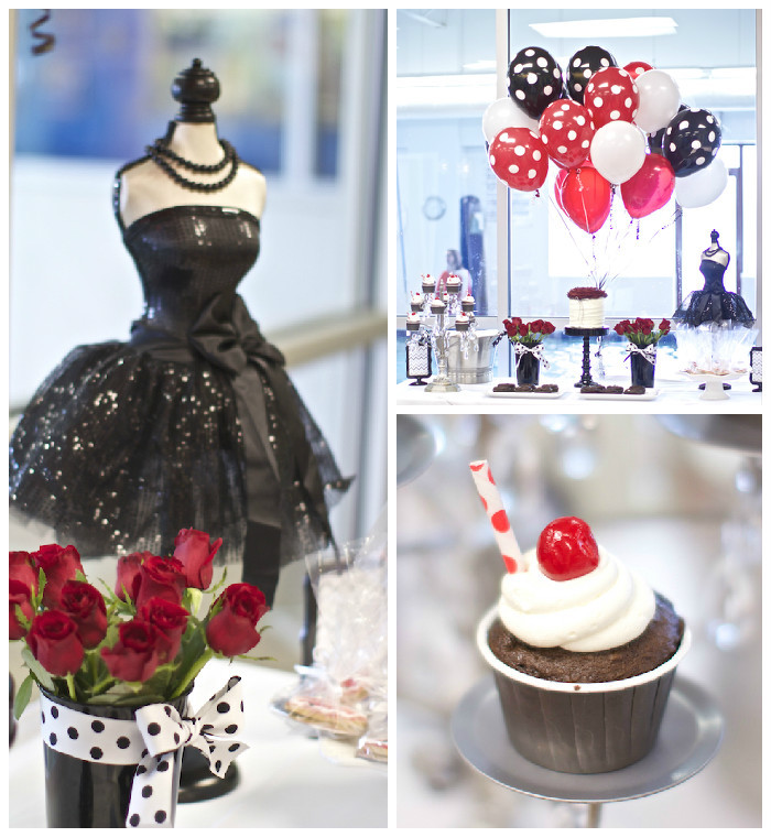 Black And White Birthday Party Ideas
 Kara s Party Ideas Black White Red Elegant Birthday Party