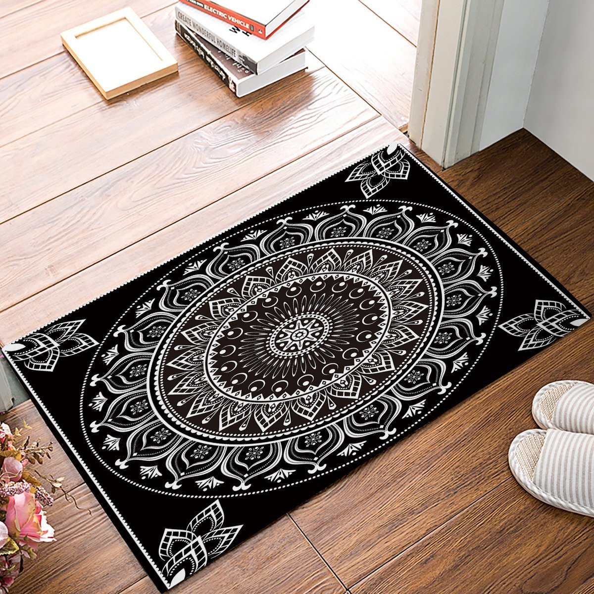 Black And White Kitchen Rugs
 Black And White Mandala Bohemia Door Mats Kitchen Floor