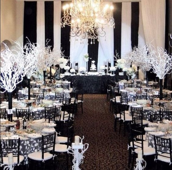 Black And White Wedding Decor
 Black and white elegant event decor